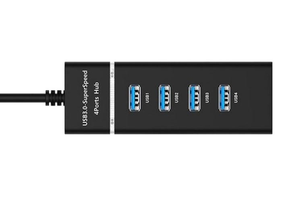 Porcellana Black Desktop USB Charger Hub 4 - Port Converter Splitter da 1 a 4 Expander / USB 3.0 fornitore